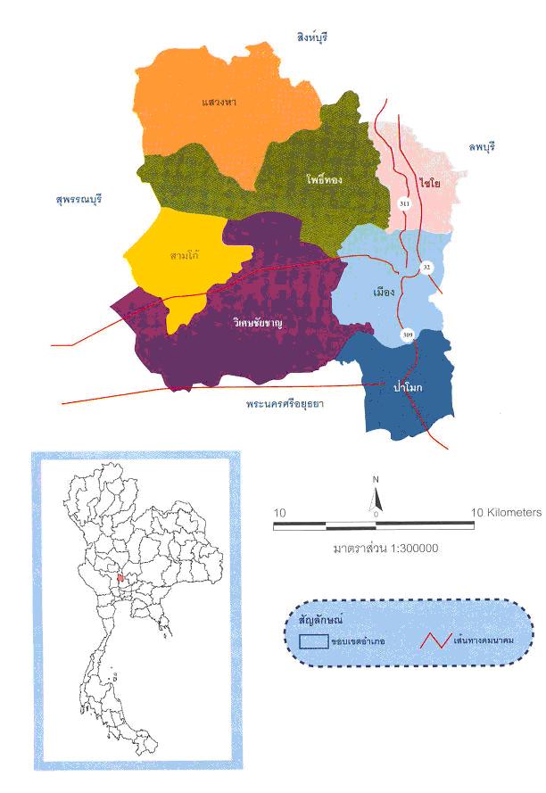 ทัวร์ แผนที่จังหวัด จังหวัดอ่างทอง tour map ang thong
