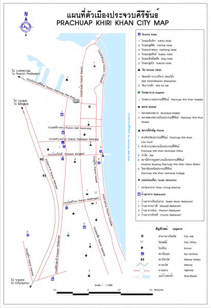 ทัวร์ แผนที่ตัวเมือง จังหวัดประจวบคีรีขันธ์ tour map prachuap khiri khan 2