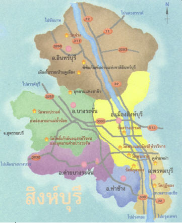 ทัวร์ แผนที่จังหวัด จังหวัดสิงห์บุรี tour map sing buri